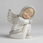 Winter Cherub Sleeping 4"T