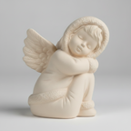 Winter Cherub Sleeping 4"T