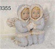 Winter Cherubs Snuggling 4"T