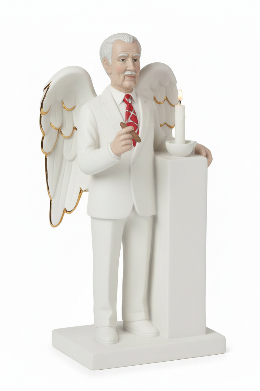 Grandpa Angel w/column 9.5"T