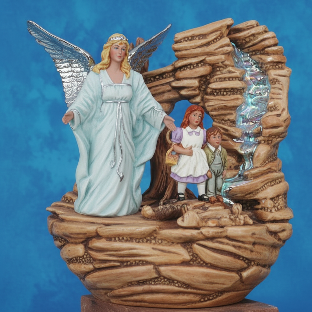 Guardian Angel Fountain 11"T