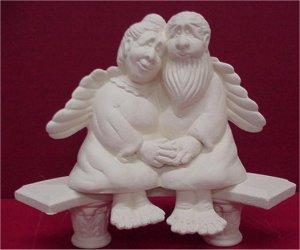 GranAngel Couple on Bench 8.5"t