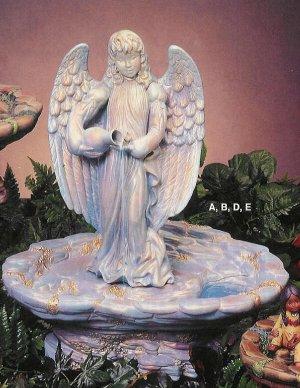 Standing Angel Ftn. Tank Glazed 19"T