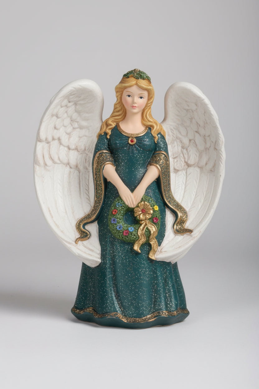 Gare Angel w Wreath 10"T