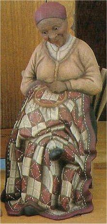 Blk Old Woman Quilting 8.5"T Chair/SoldSep.