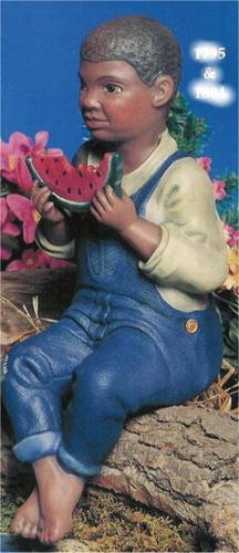 Sm. Boy w/Watermelon Blk 13"T