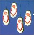 Flip Flop Ornaments (4) 2.5"L