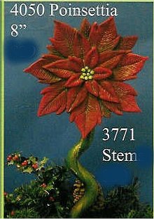 Poinsettia & Stem 8"Dia