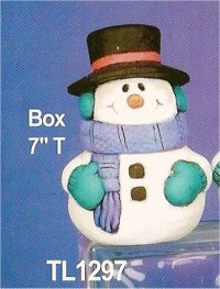 TL  Snowman Jar 7"T