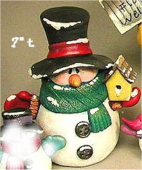 CPI Snowman Tubby w/BirdHouse 7"t.