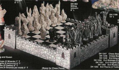 Mystical Chess Set Board & Walls included Unpainted