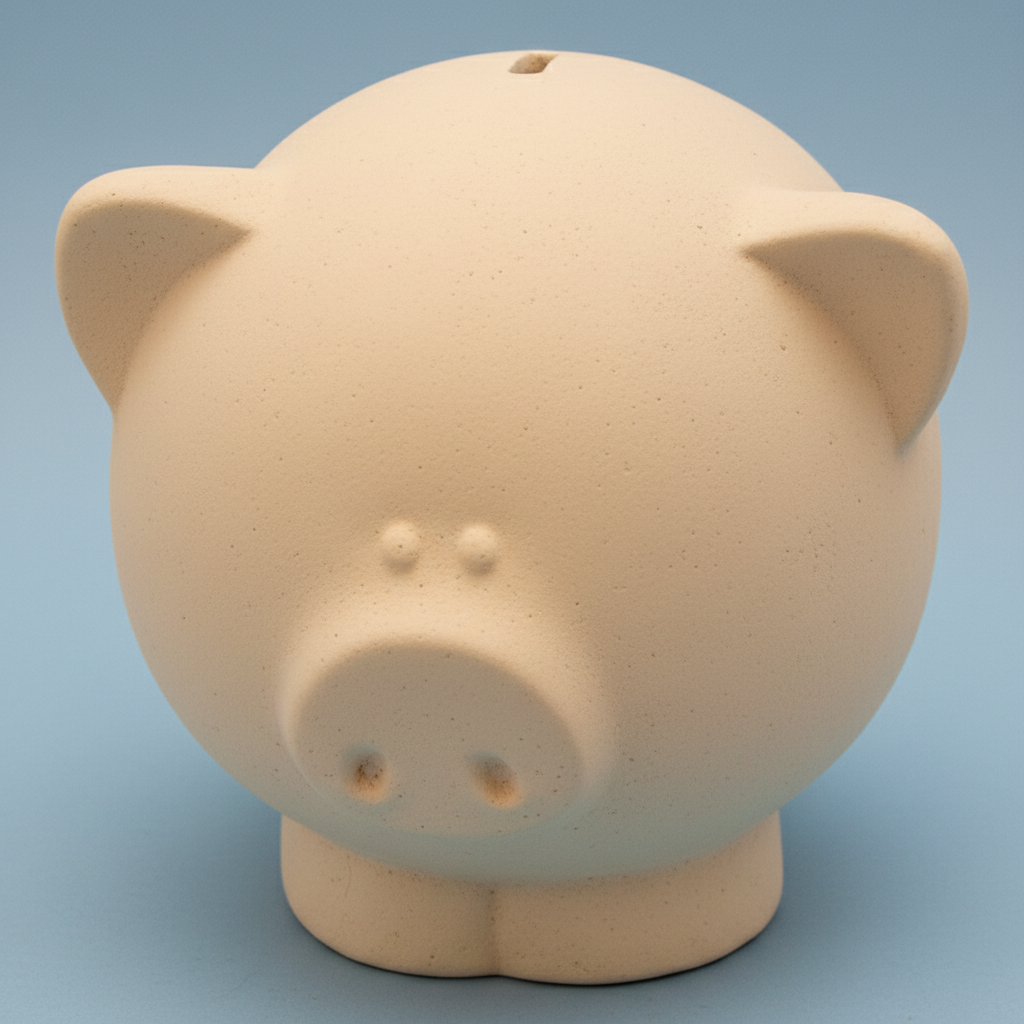 Clay Magic Piggy Bank 6.5"T