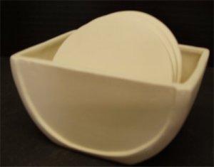 Coasters & holder 5"w