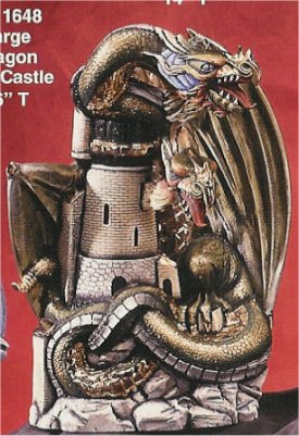 DH Dbl.Headed Dragon & Castle 16"t