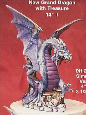 Dragon w/Treasures 14"t