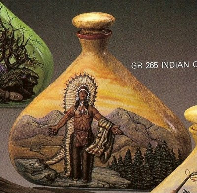 Indian Chief Decanter 9"t