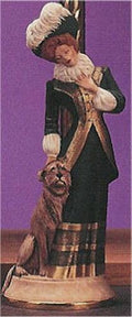 Victorian Lady w/Dog 13.75"t