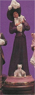 Victorian Lady w/Kittens 14.5"T