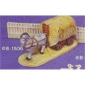 Dray Horse & Hay Wagon 6"L