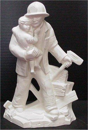 Fireman w/Child 12"t