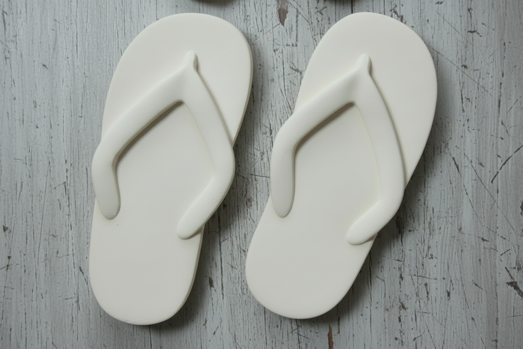Flip Flop w/Flowers Set 9.5"L Unpainted