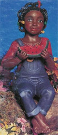 Sm. Girl w/Watermelon Blk. 13"T