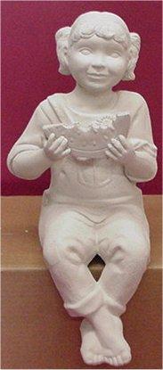 Lg. Girl w/Watermelon Wh. 18"T