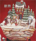 Winter Fountain w/Snowmen Base glazed 11"t