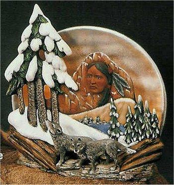 Ind. Wolf Scene 11.5"T