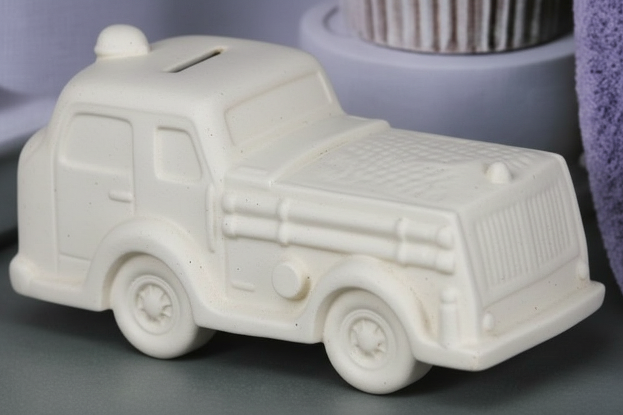 Fire Truck Bank 6.5"L