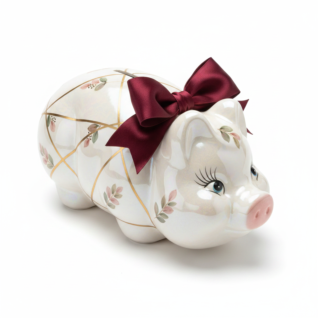 Lg Piggy Bank w/plug 12x6.5"