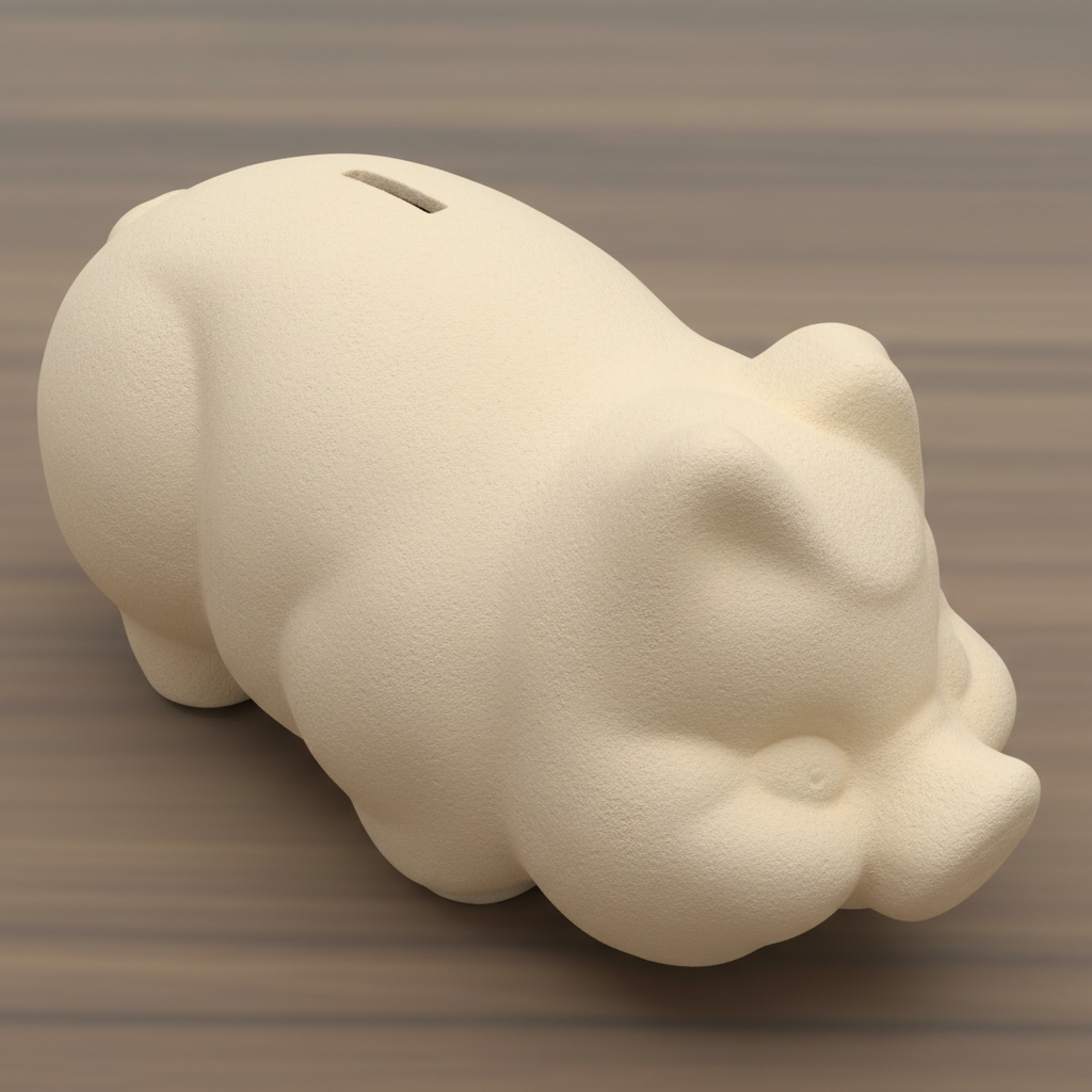 Lg Piggy Bank w/plug 12x6.5"