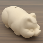 Lg Piggy Bank w/plug 12x6.5"