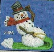 Snowman on Sled Orn. 3"t