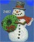 Snowman w/Wreath Orn. 3"t