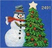 Snowman w/Tree Orn. 3"T