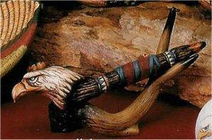 Eagle Peace Pipe & Holder 4.35"t