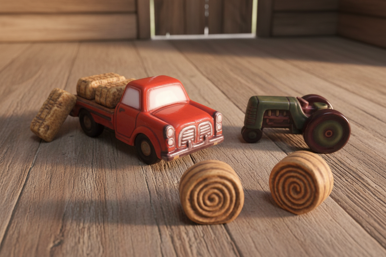 Petro Truck, Tractor, Haybales Set