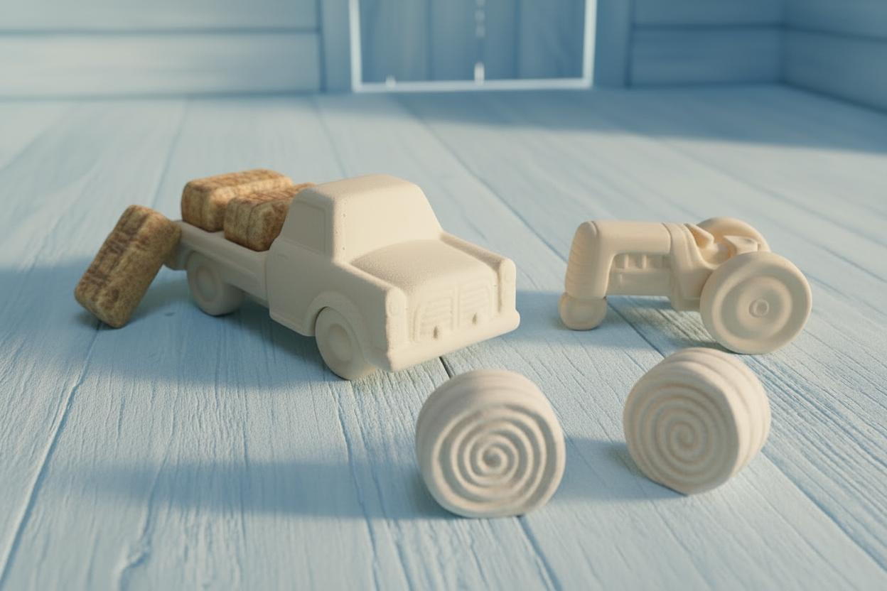 Petro Truck, Tractor, Haybales Set