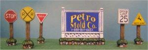 Petro Village Signs (6) 2.75"t