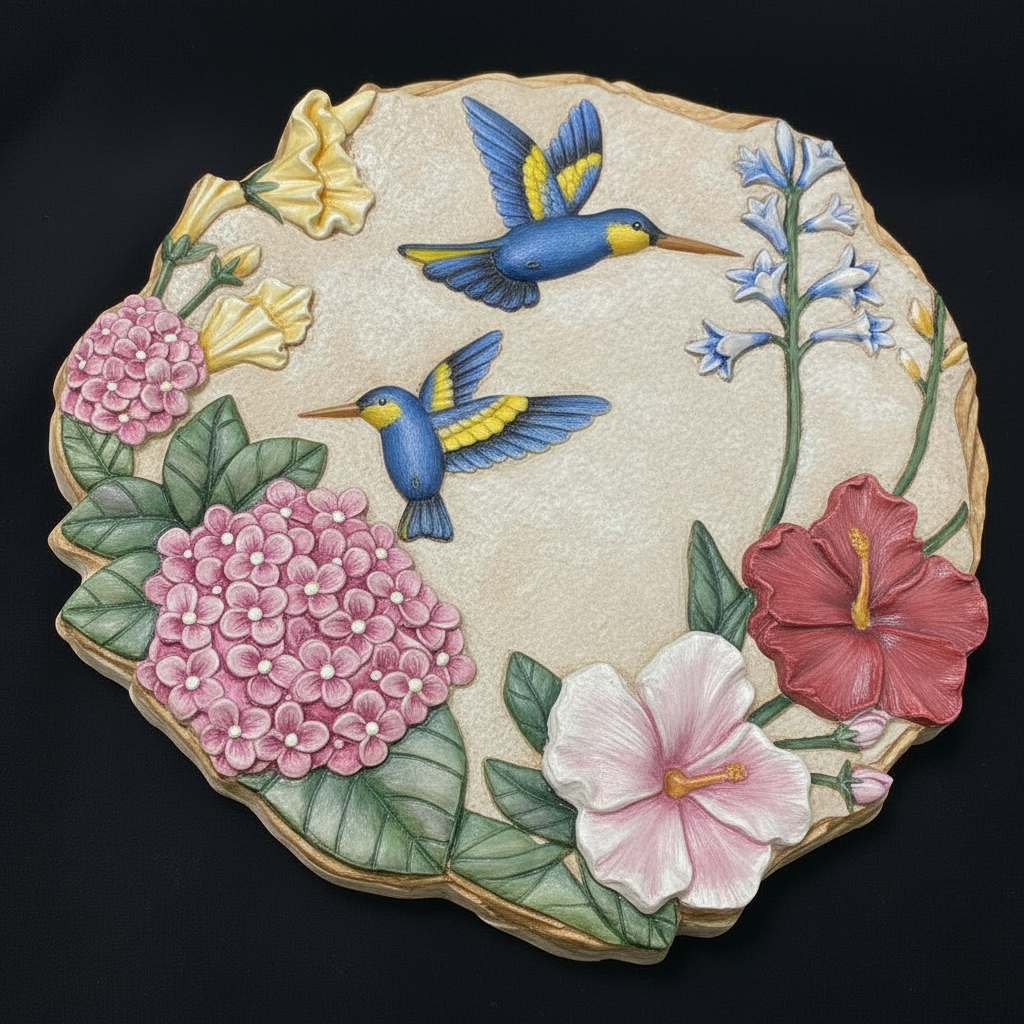 Humming Bird Plaque/Slab 11x11"