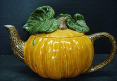 Pumpkin Teapot 6.5"T
