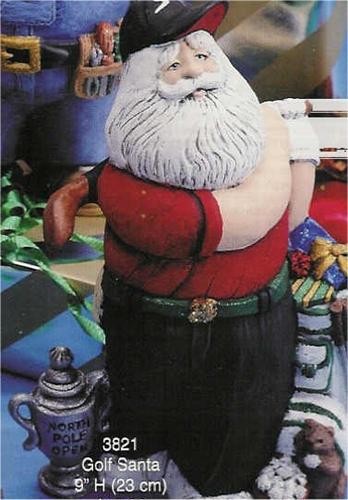 Golf Santa 9"H