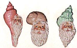 Seashell Santa Orn. Set 4.25"