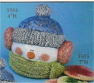 Snowman Treat Jar 11"T