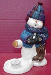 Snowman Roasting Marshmallow 10.5"t