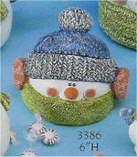Snowman Treat Jar 6"T