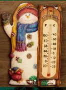 Snowman Thermometer 11"t Therm. incld.