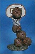 Stack of Basketballs & Hoop 8"T