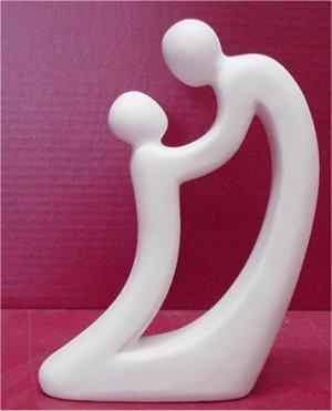 Modern Statue Father/Child 9.5"T